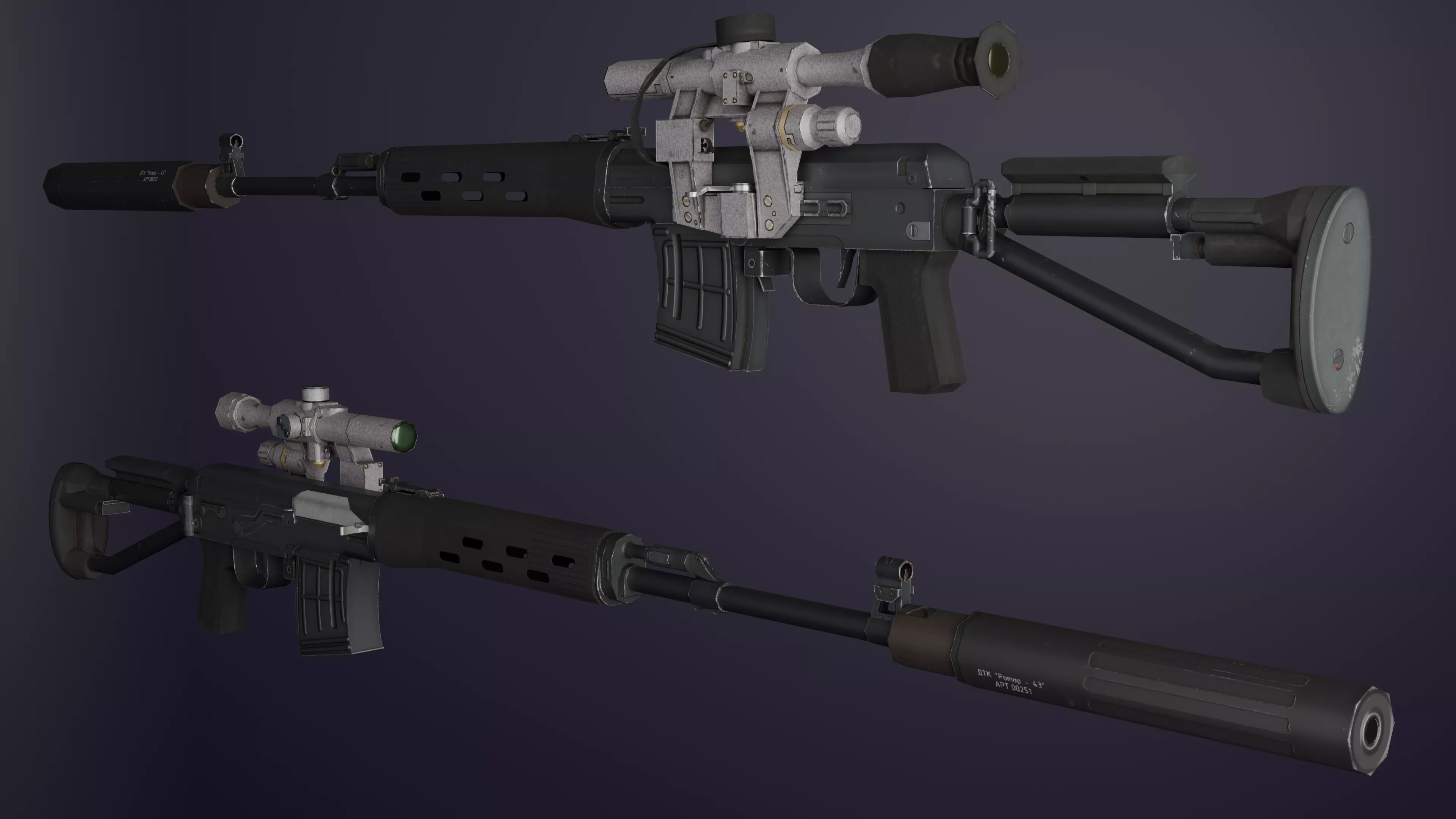 SVD-K and SVD-S pack Low-poly 3D model