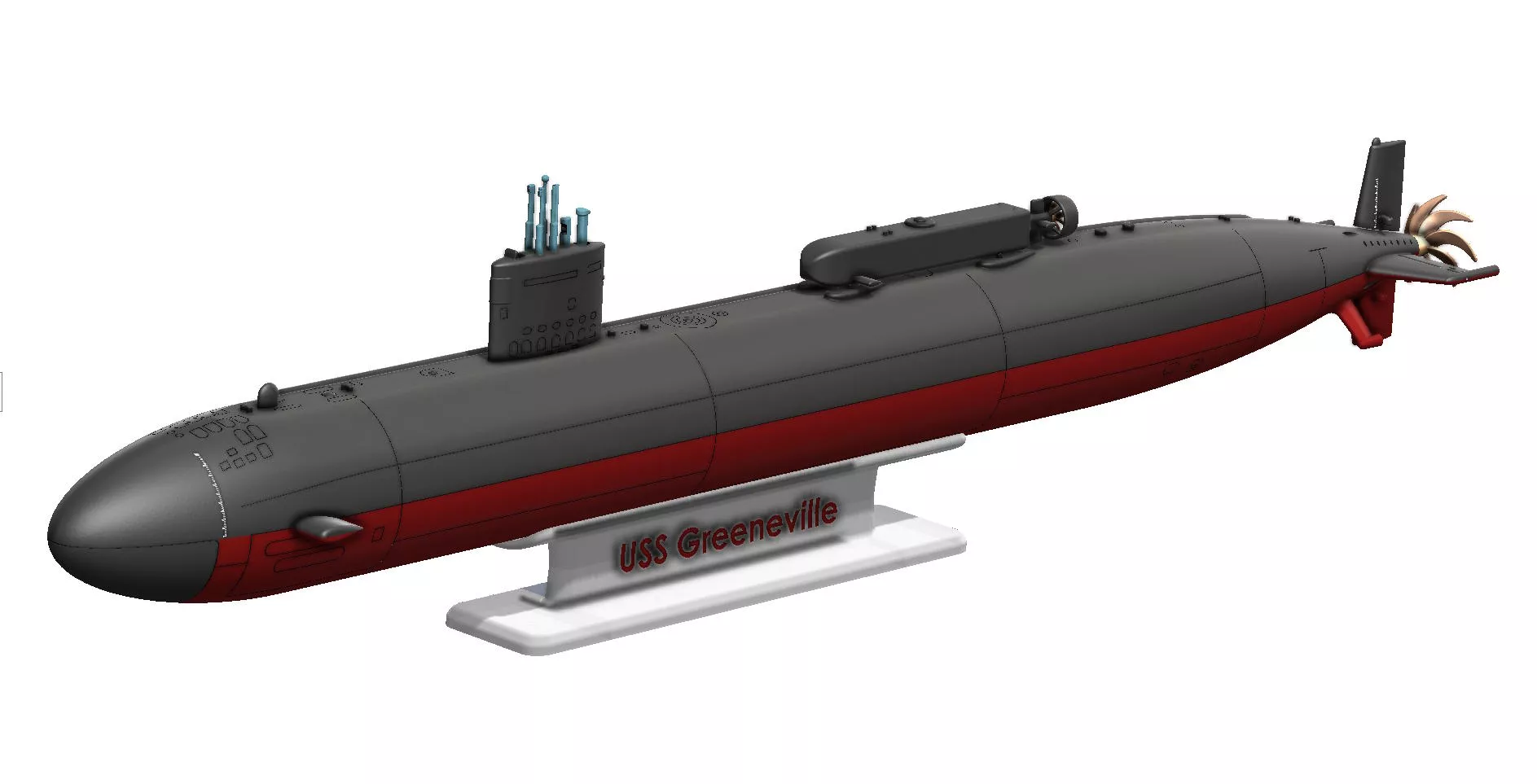 Los Angeles Class Nuclear Attack Submarine 3D print model