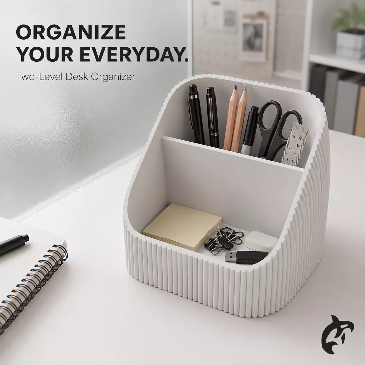 Modern Two Level Desk Organizer 3D print model