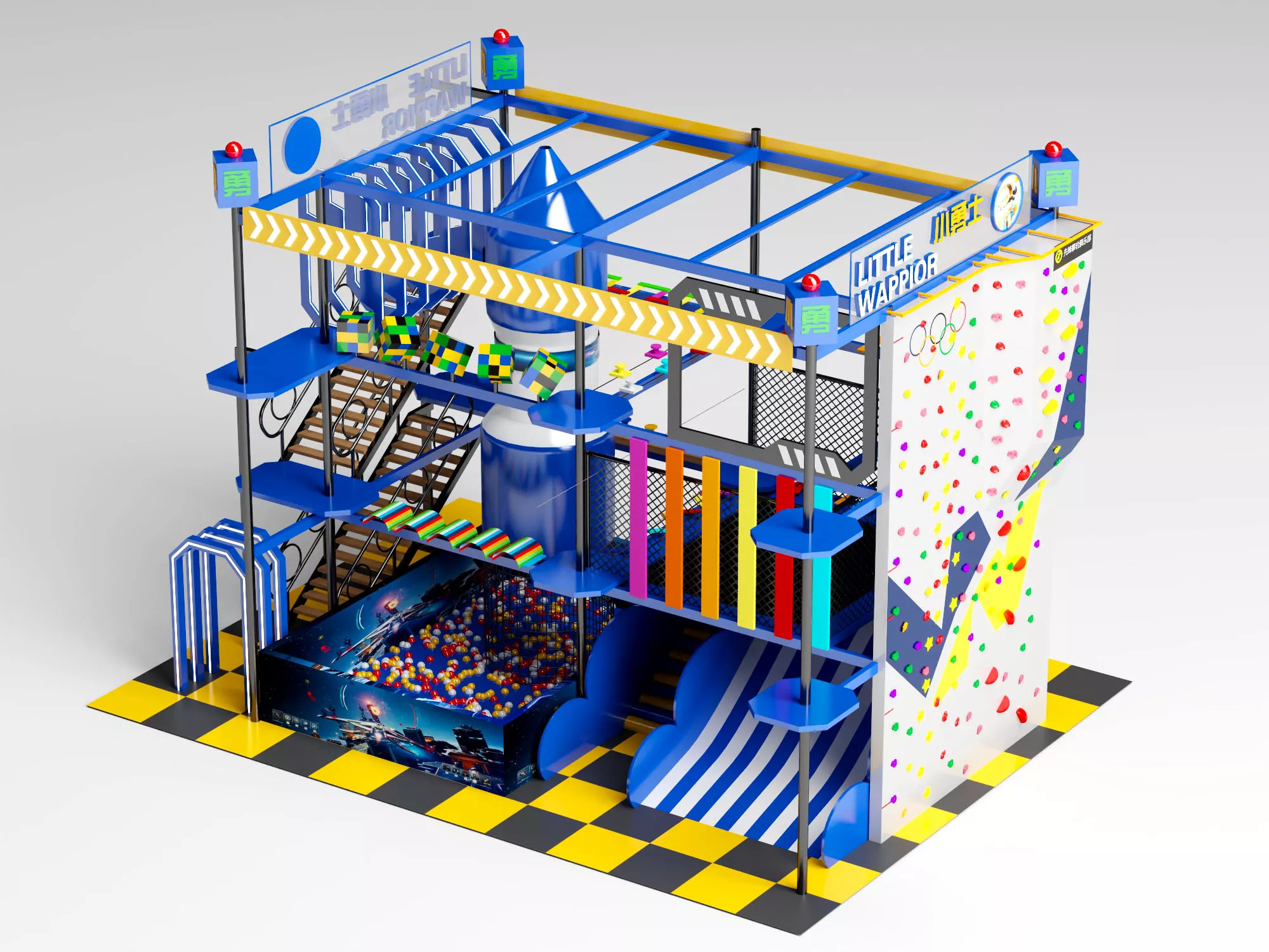 Indoor Kids Playground Complex 3D model