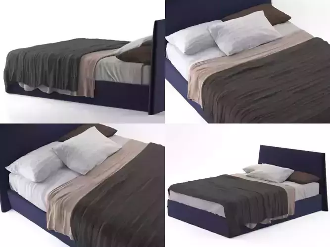 Pascal bed with upholstered headboard and footboard