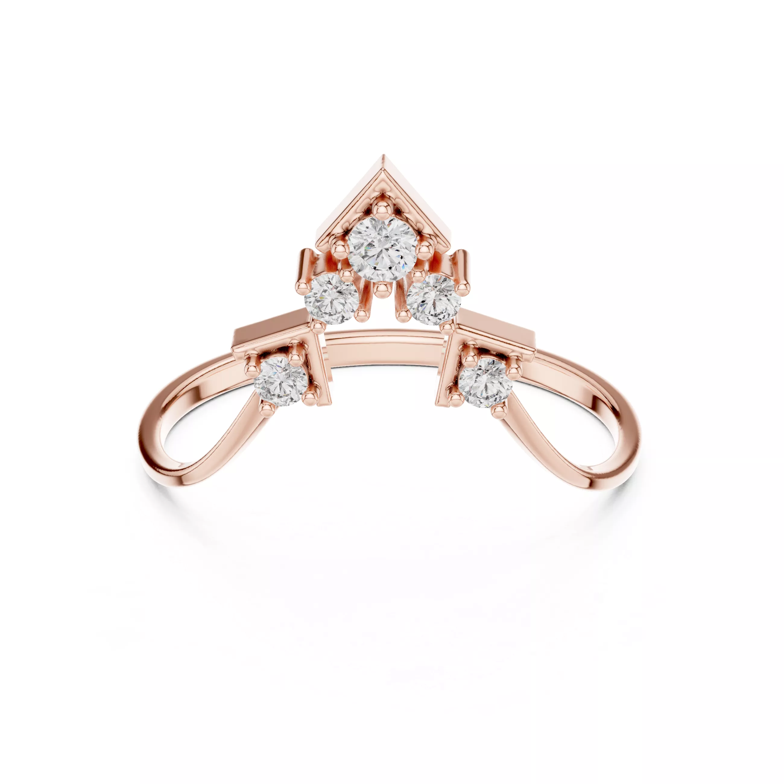 Geometric Crown Diamond Ring Jewelry 3D print model