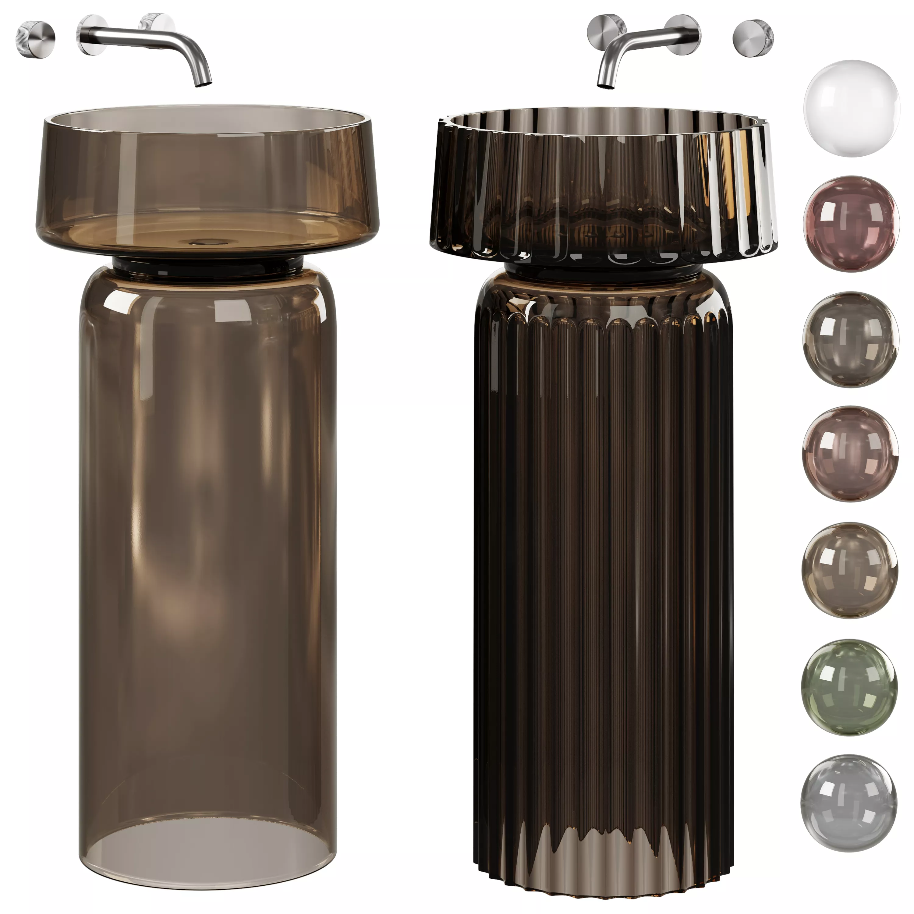 Floor sink ribbed Glow by Boheme 3D model