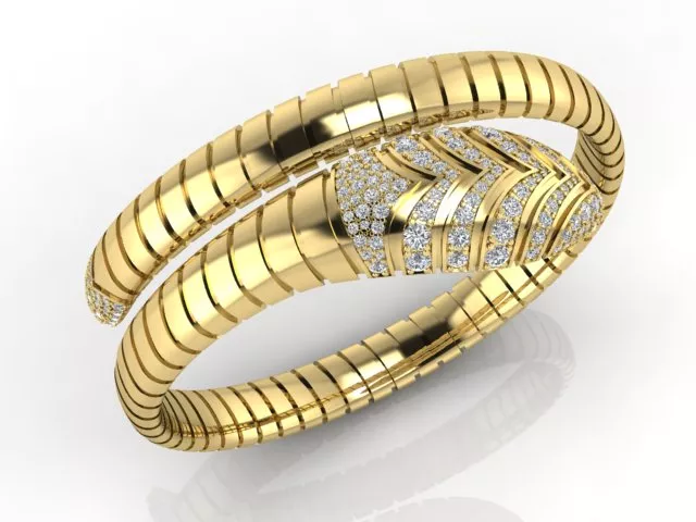 Tubogas Bracelet Jewelry Gold 3D print model