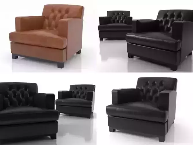 Hammercap Middle Armchair 3D model