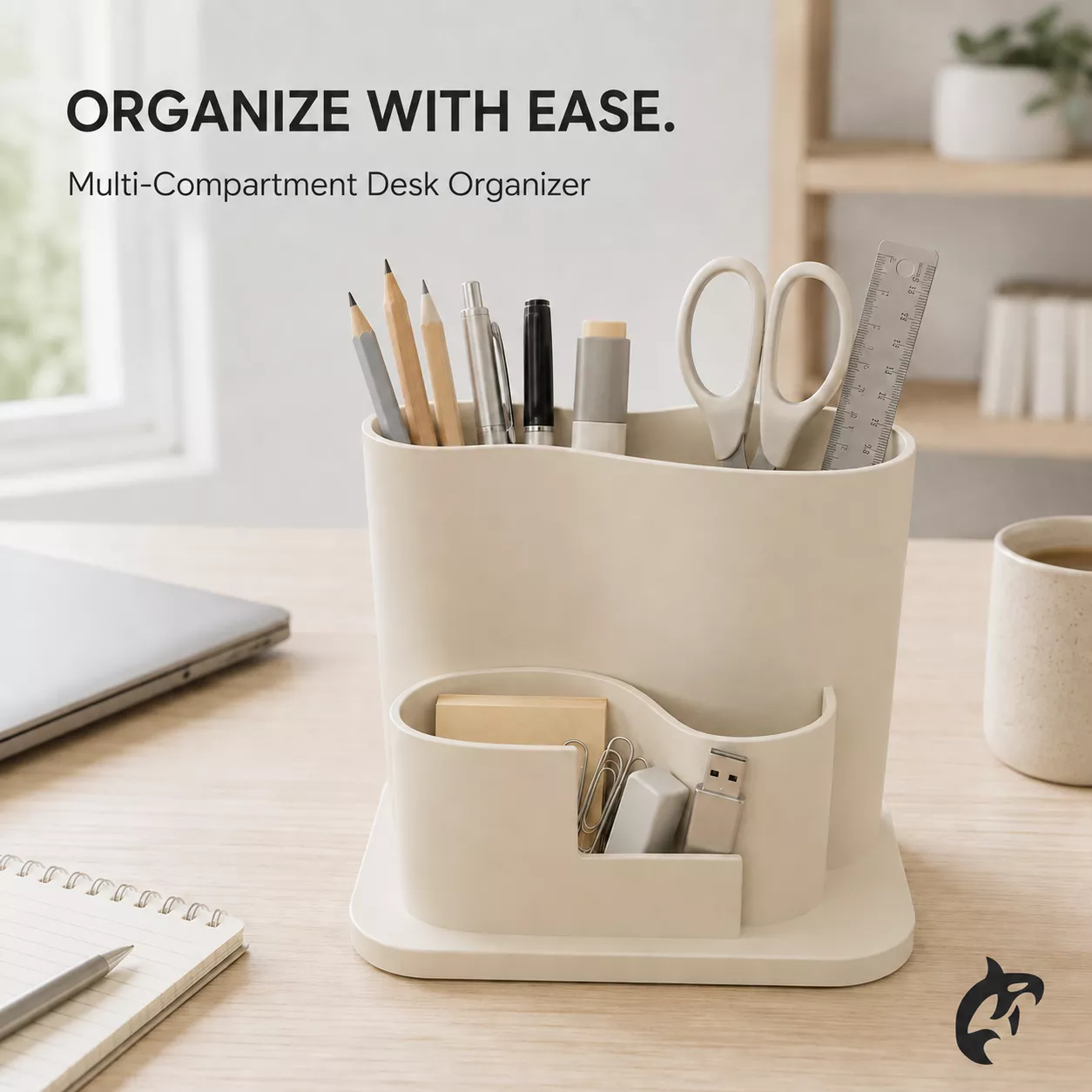 Modern Curved Desk Organizer 3D print model