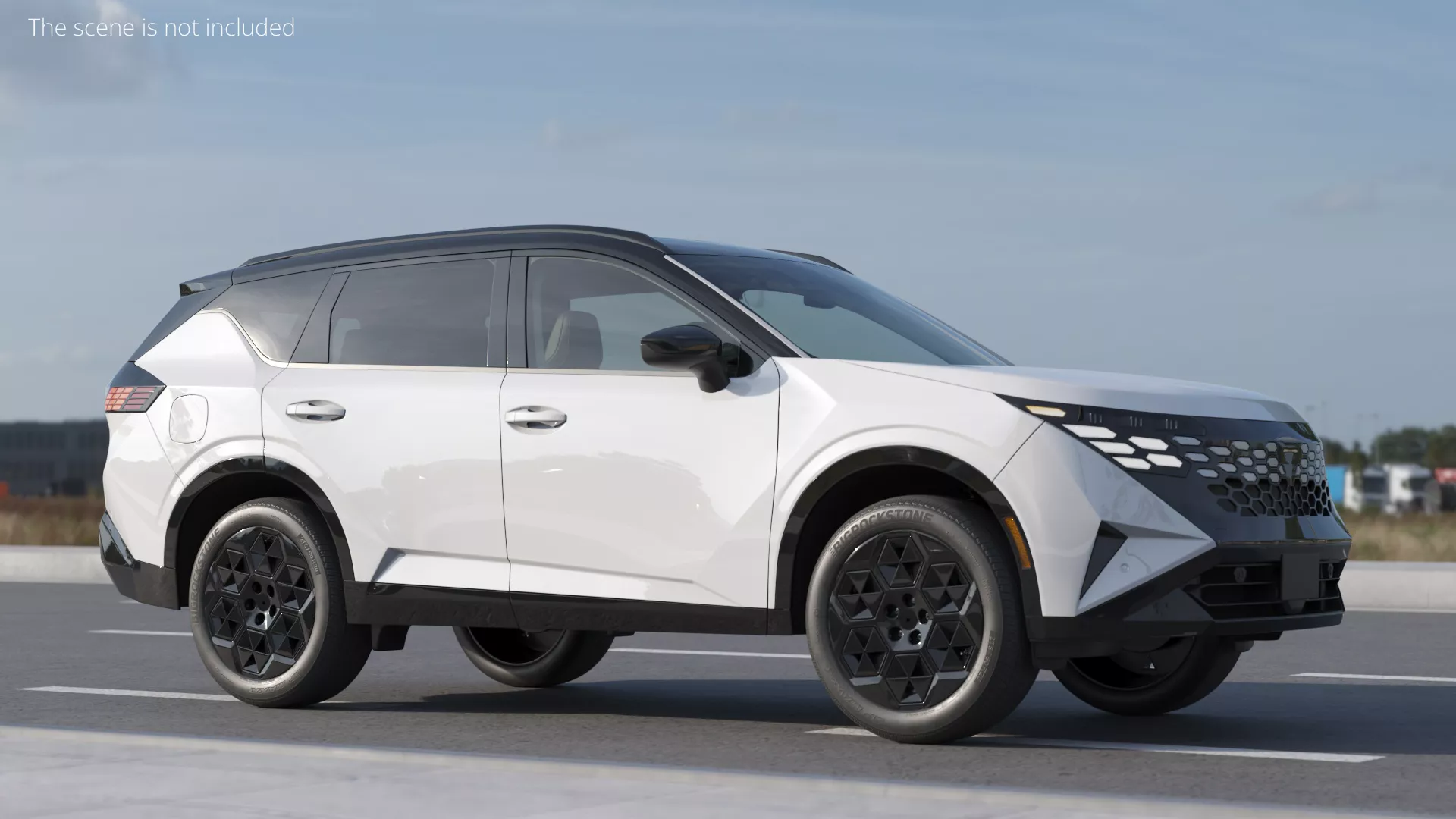 Hybrid Compact Crossover SUV Rigged 3D model