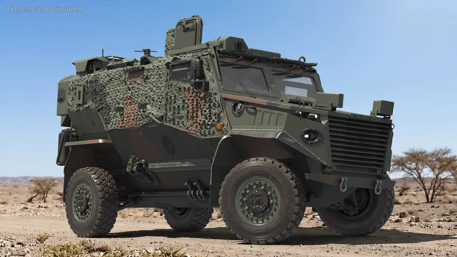 Armored Patrol Vehicle Camo with Interior Rigged for Cinema 4D 3D model