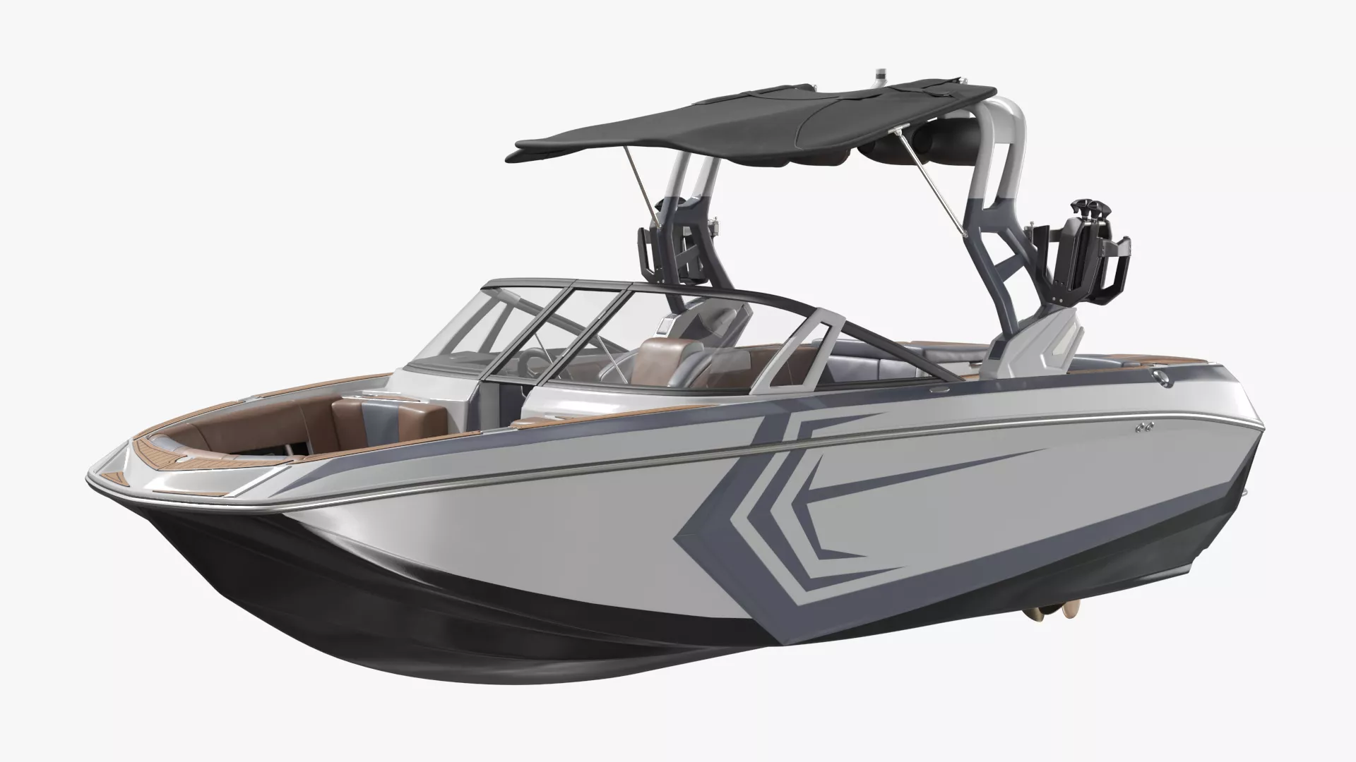 Marine Sport Wakeboard Boat Rigged for Cinema 4D 3D model
