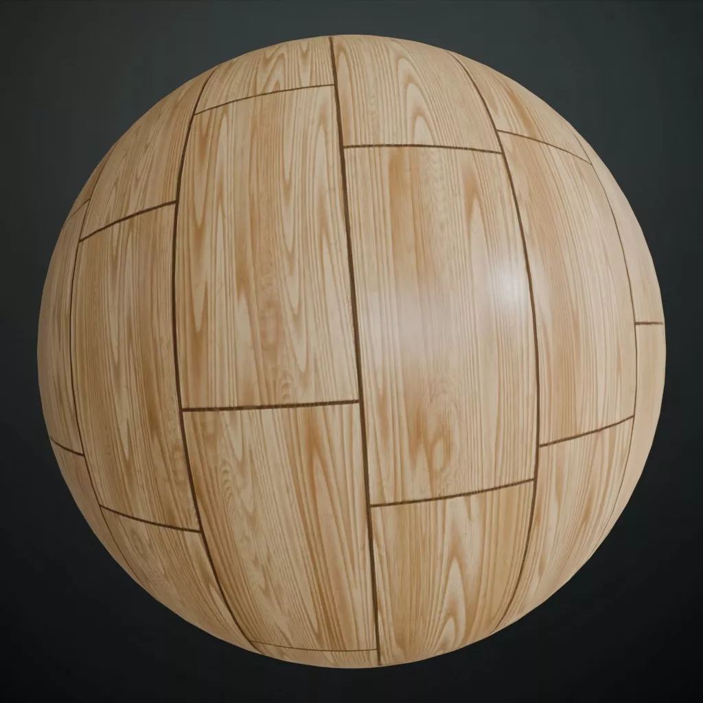 Beech Wood Plank Natural Flooring PBR Material Seamless Texture
