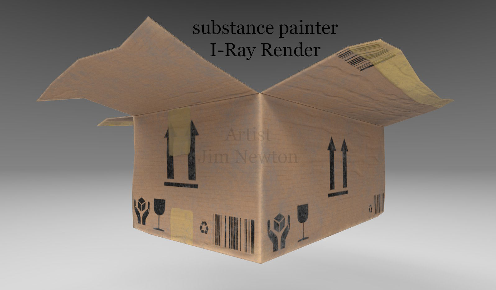 Opened Shipping box 3D model_6