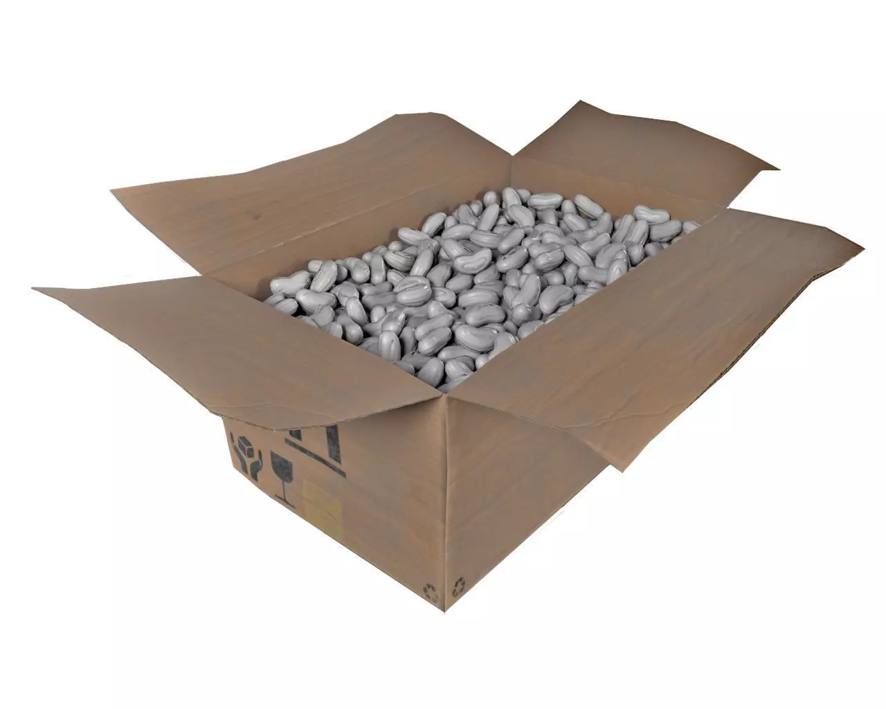 Opened Shipping box 3D model_0