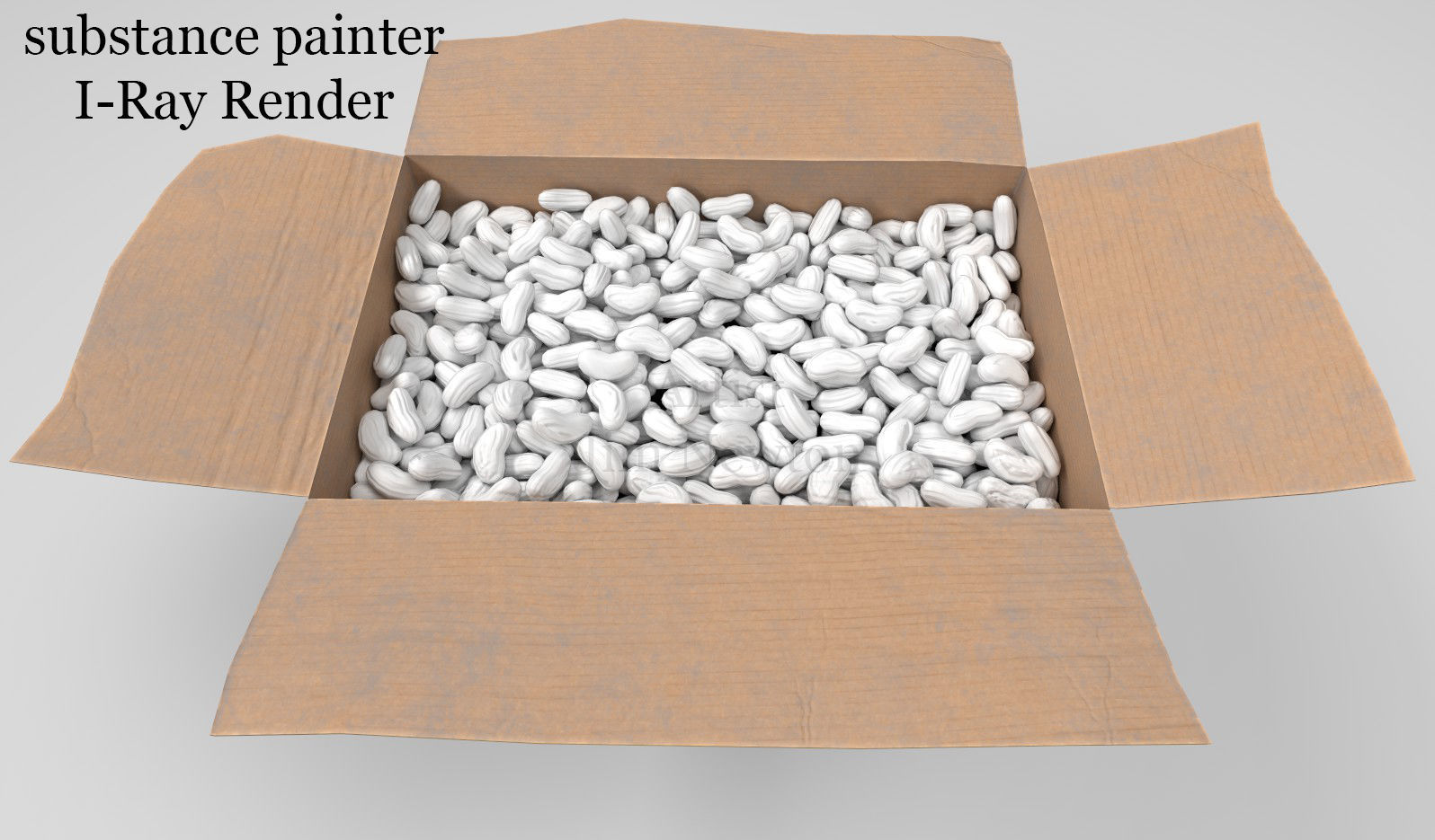 Opened Shipping box 3D model_5