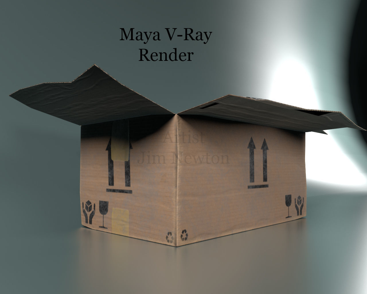 Opened Shipping box 3D model_1