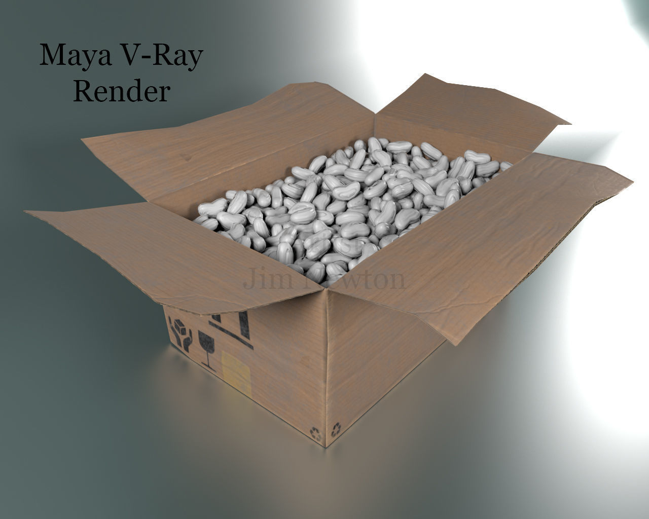 Opened Shipping box 3D model_2
