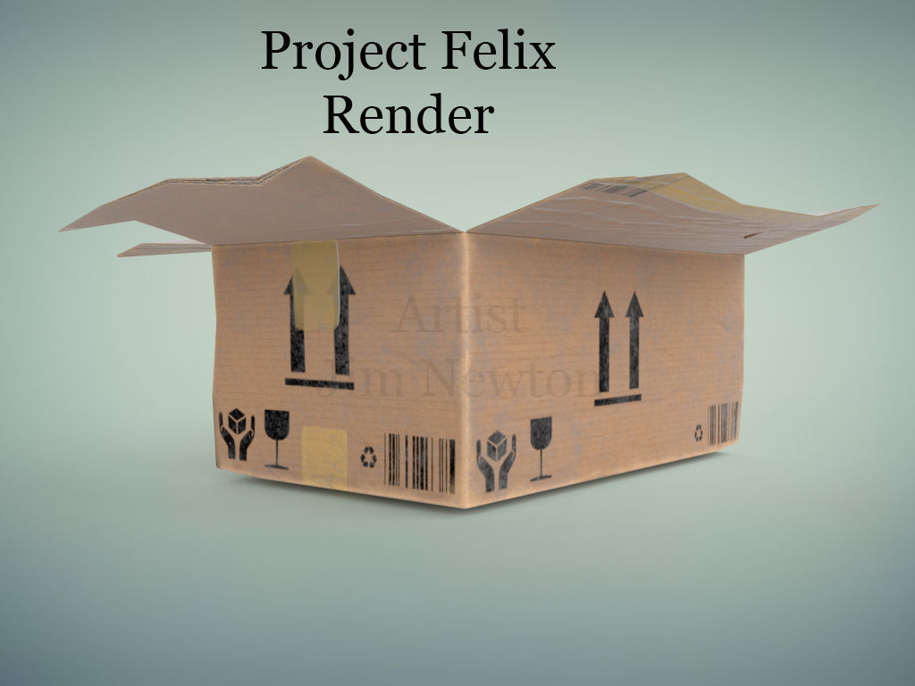 Opened Shipping box 3D model_4