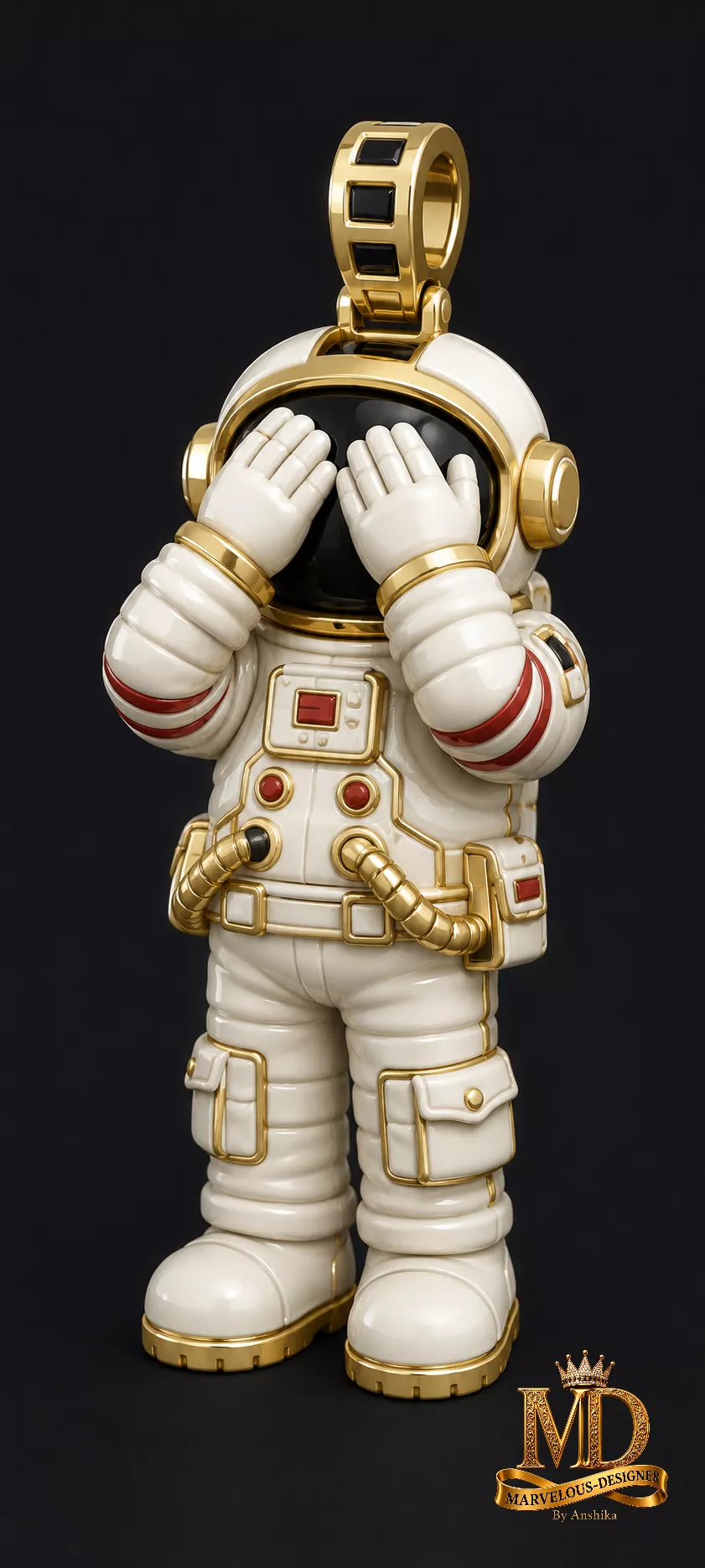 Space Astronaut Charm Pendant 3D print model