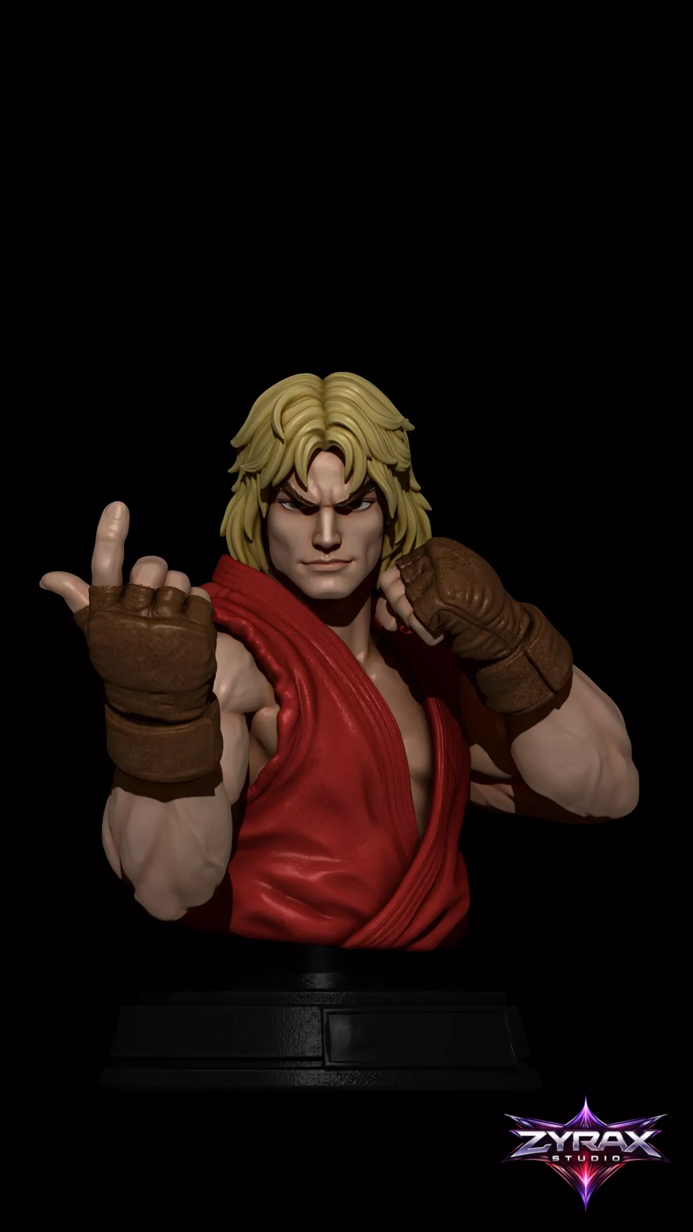 Ken Bust STL Street Fighter Sculpture 3D Print Model 3D print model