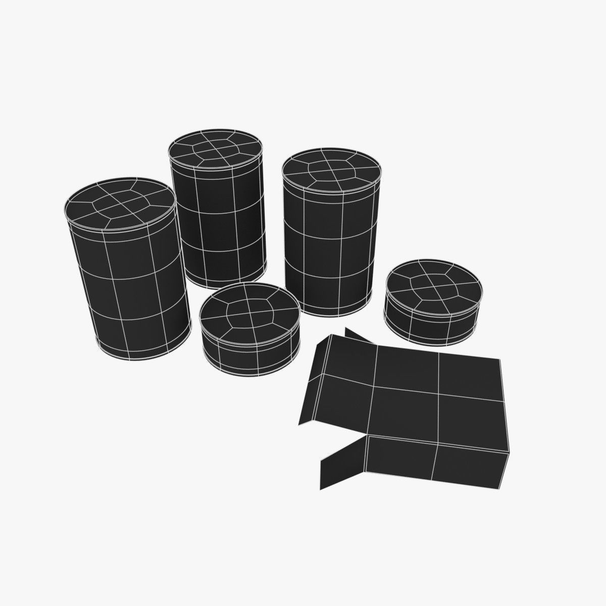 US K-rations set WWII Low-poly 3D model_11