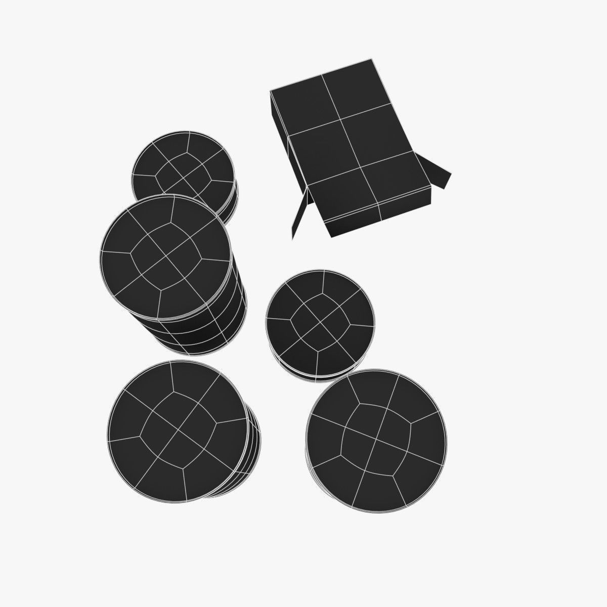 US K-rations set WWII Low-poly 3D model_16