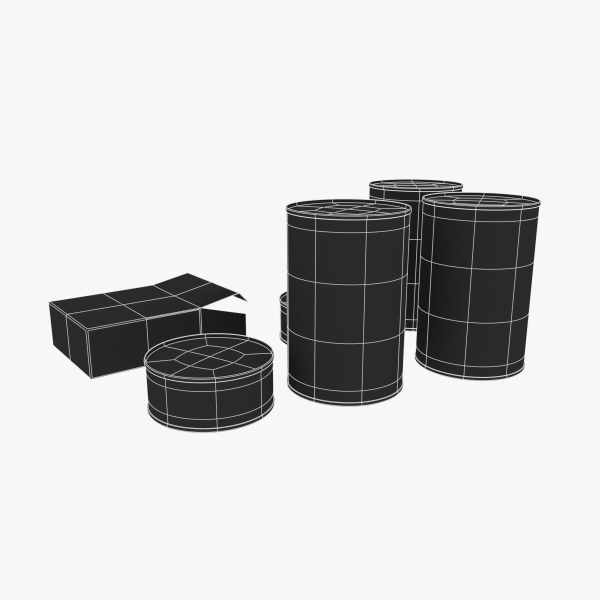 US K-rations set WWII Low-poly 3D model_14