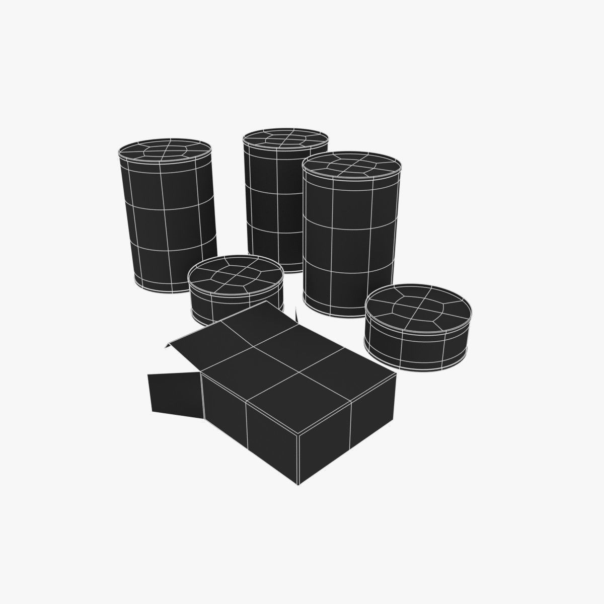 US K-rations set WWII Low-poly 3D model_12