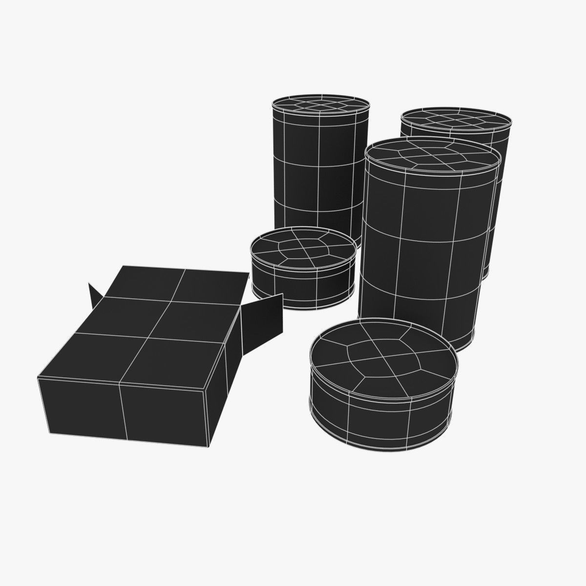 US K-rations set WWII Low-poly 3D model_13