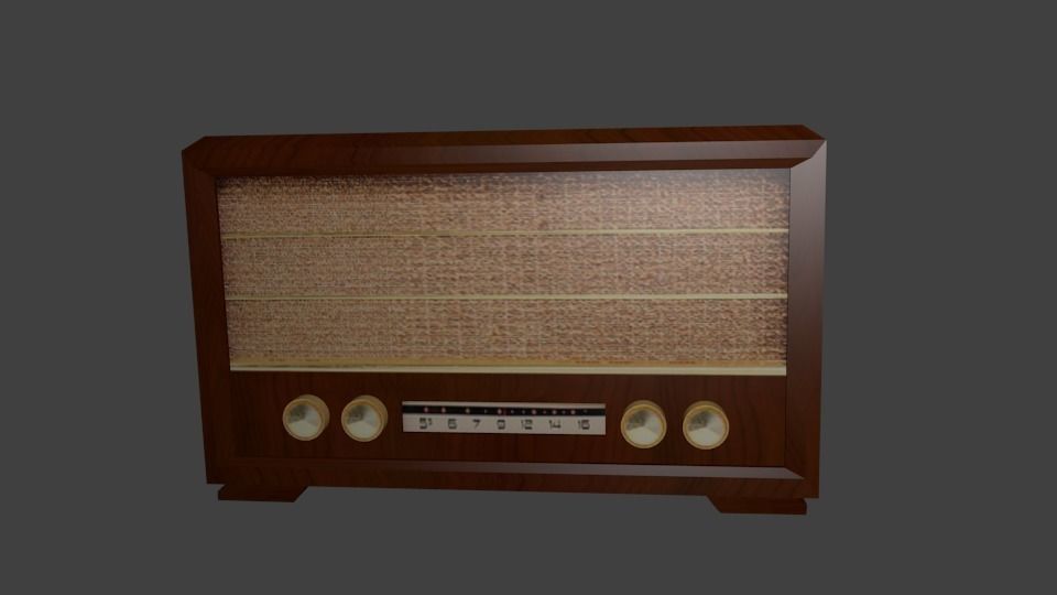 Old  Radio Low-poly 3D model_0