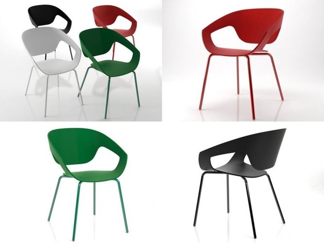 Vad four different colored chairs 3D model