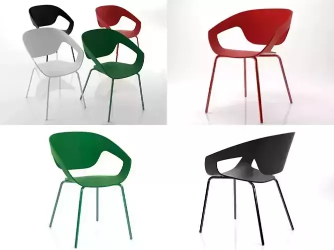 Vad four different colored chairs