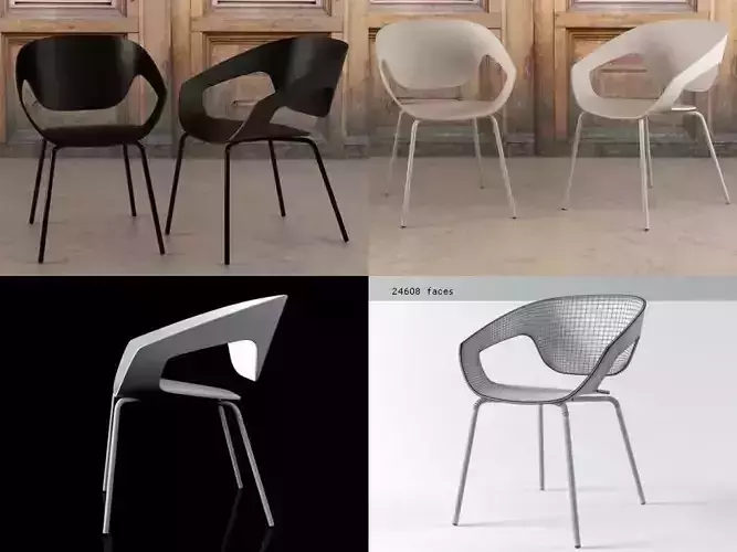 Vad four different colored chairs