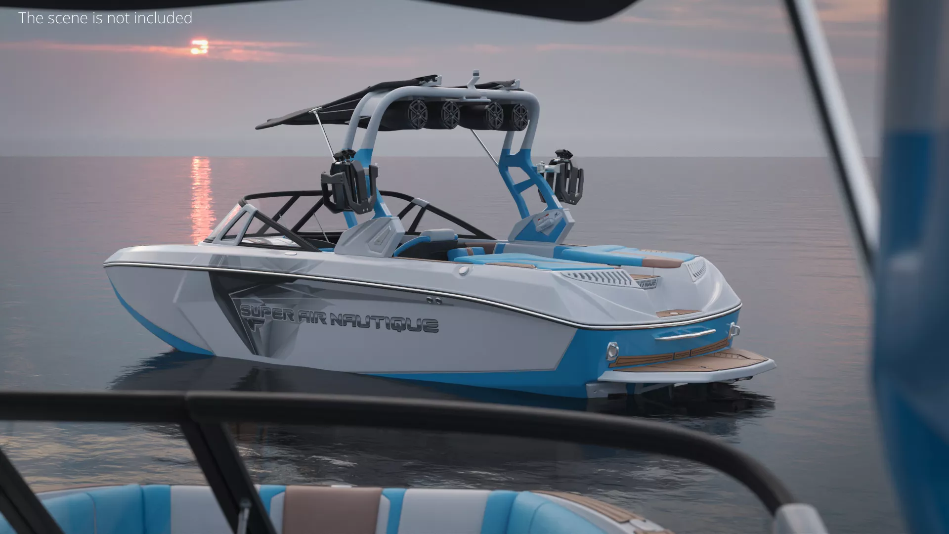 Super Air Nautique Wakeboard Boat Rigged for Cinema 4D 3D model
