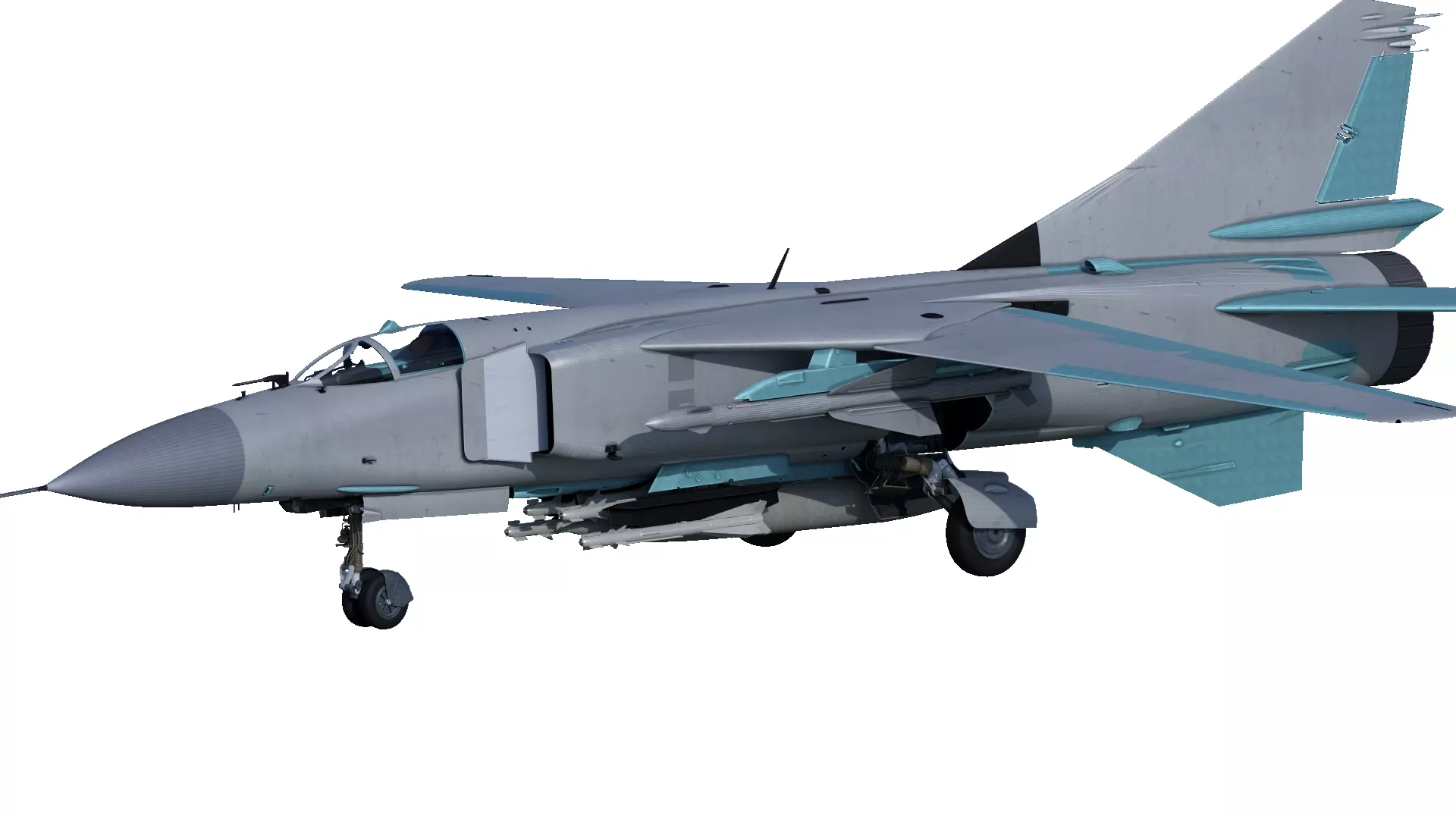 Mikoyan-Gurevich MiG-23 with interior 3D model