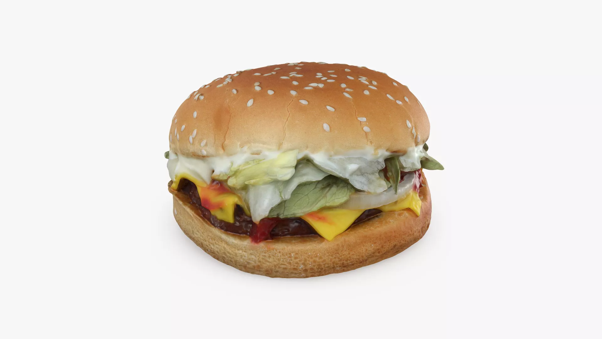 Cheeseburger 02 Low-poly 3D model