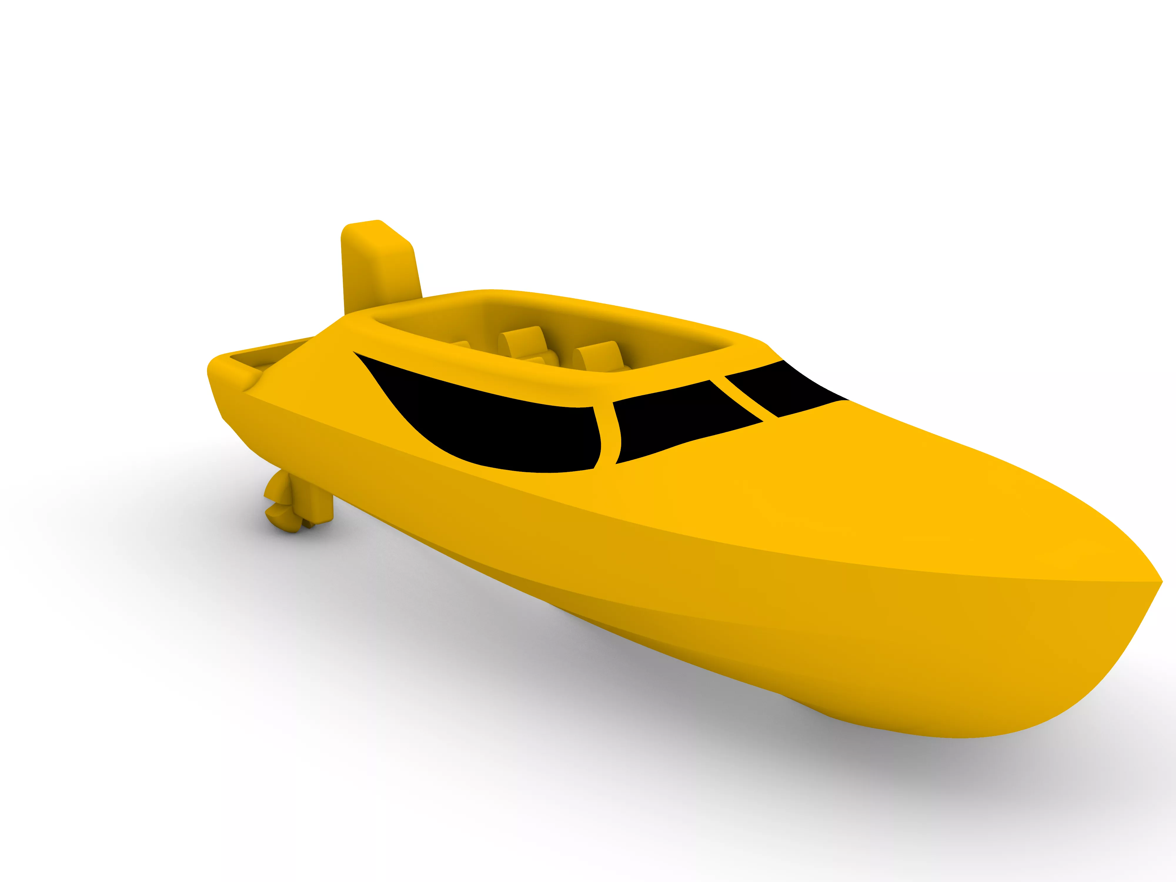 Speedboat print model 3D print model
