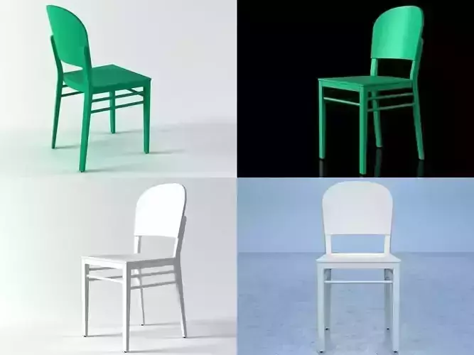 Chair a four different colored chairs