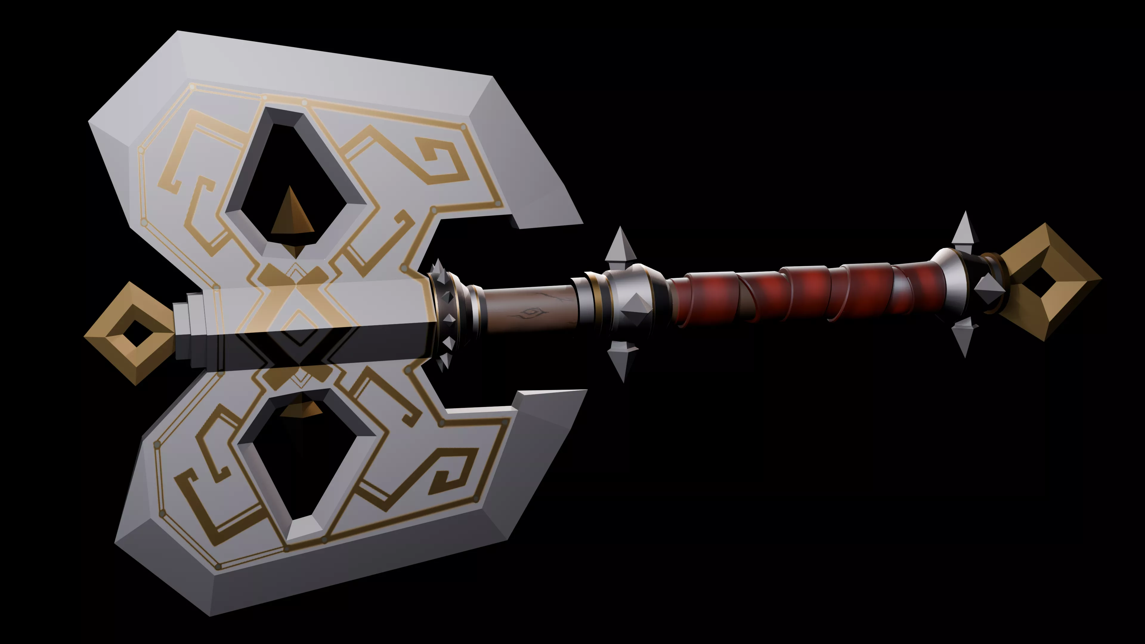 Stylized Low Poly Axe Low-poly 3D model