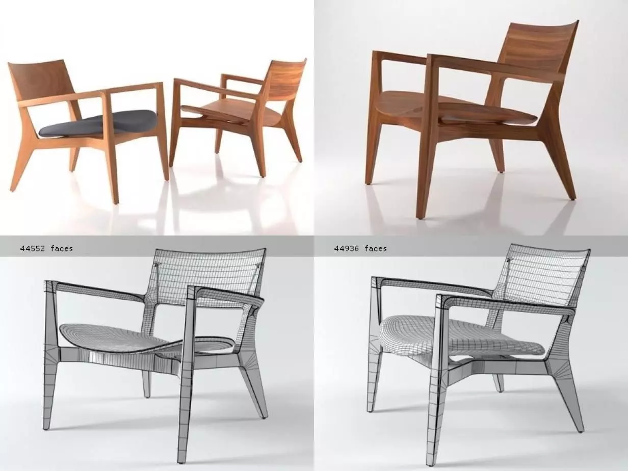 Mirah four different chairs 3D model_0