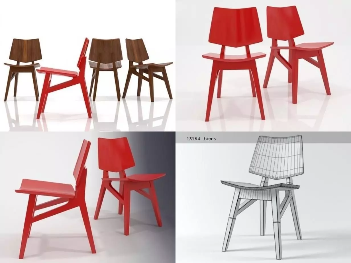 Ipanema four different chairs 3D model_0