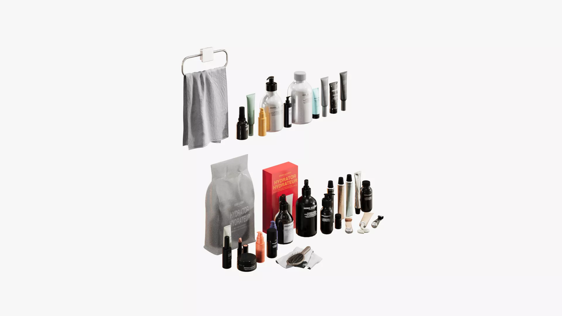 Bathroom Cosmetics and Accessories Set 3D model