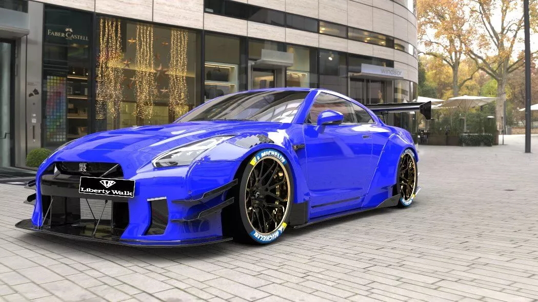 Nissan GT-R R35 Liberty Walk Widebody 3D Model Low-poly 3D model