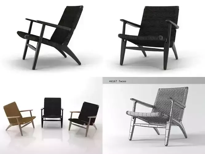 CH25 rattan lounge chair