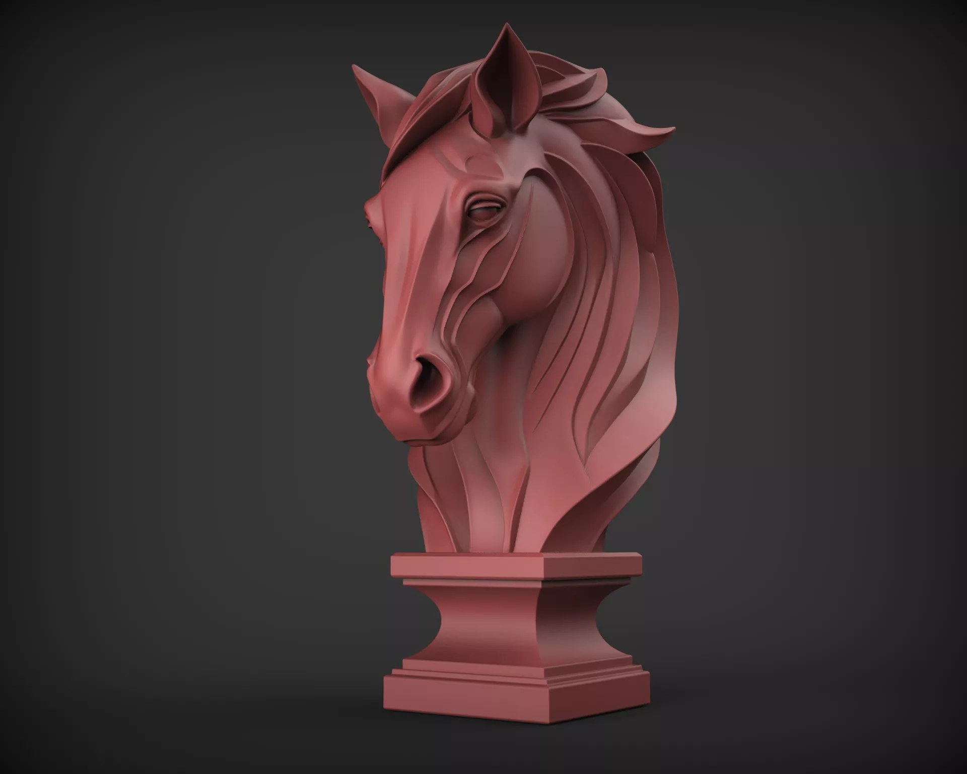 Graceful horse bust stl 3D print model