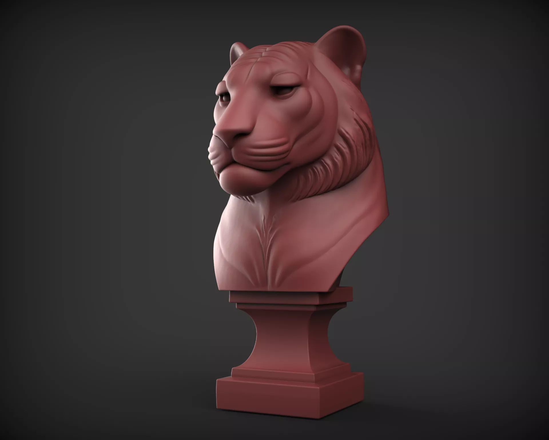 Elegant Tiger bust 3D print model
