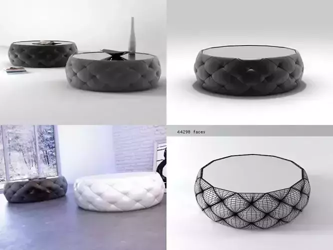 Glam tufted coffee table