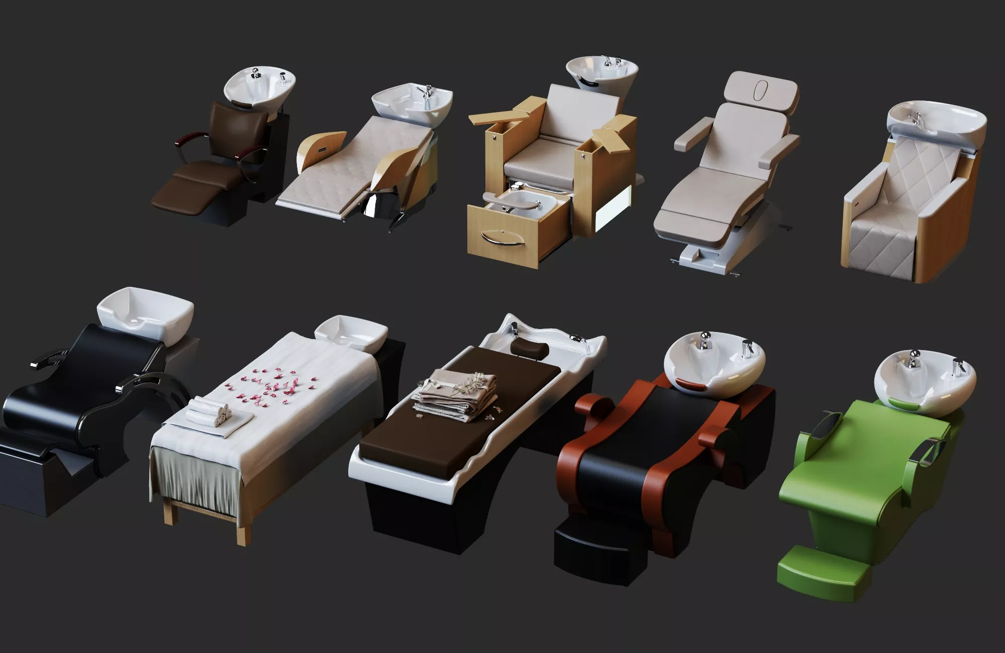 Salon Furniture Collection 3D model
