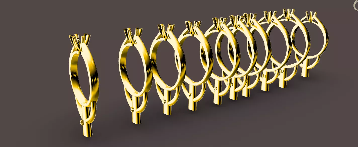 6 Prong Solitaire Ring Heart Prongs 3D print model