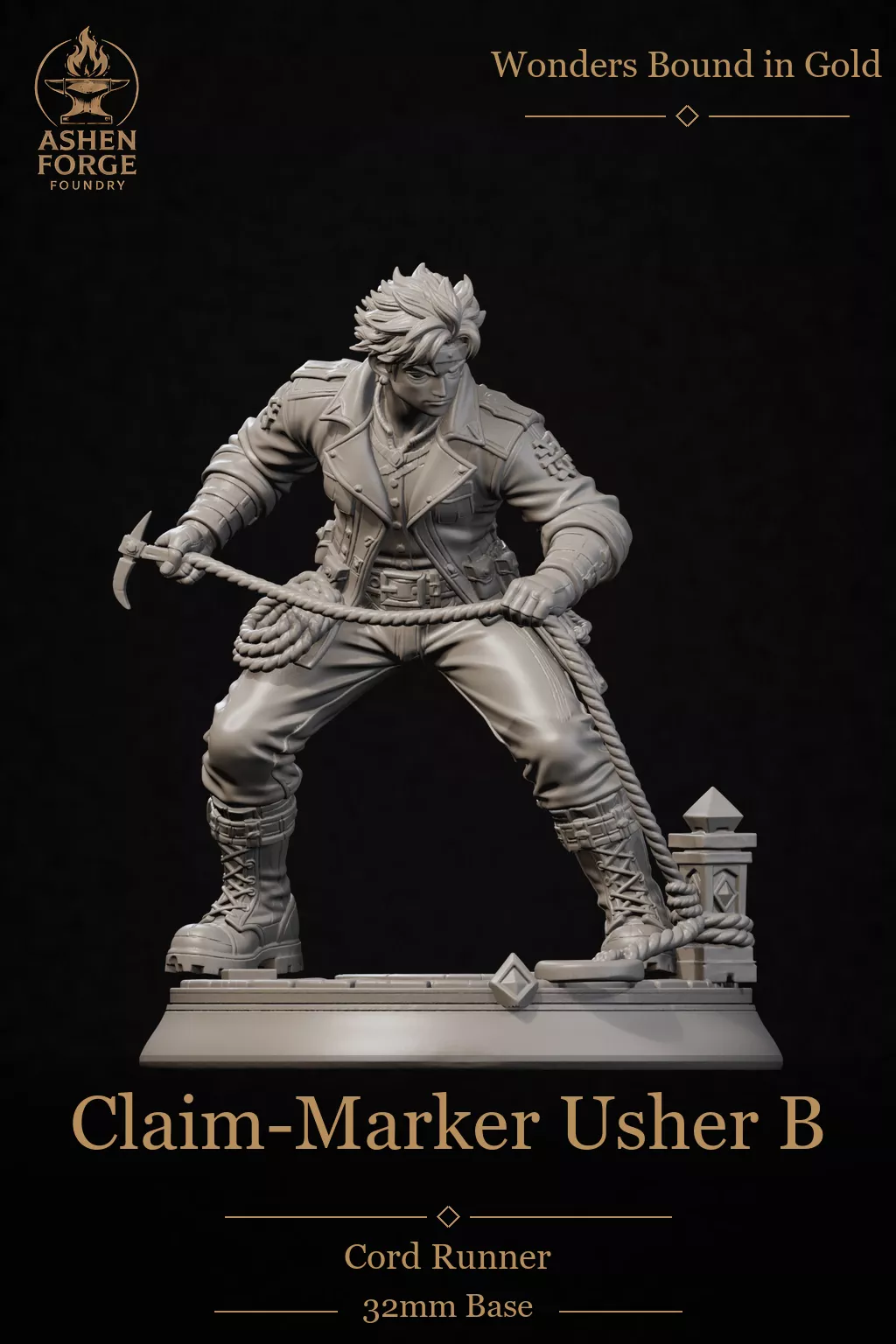 Claim-Marker Usher B - Anime Fantasy Enemy Miniature 3D print model