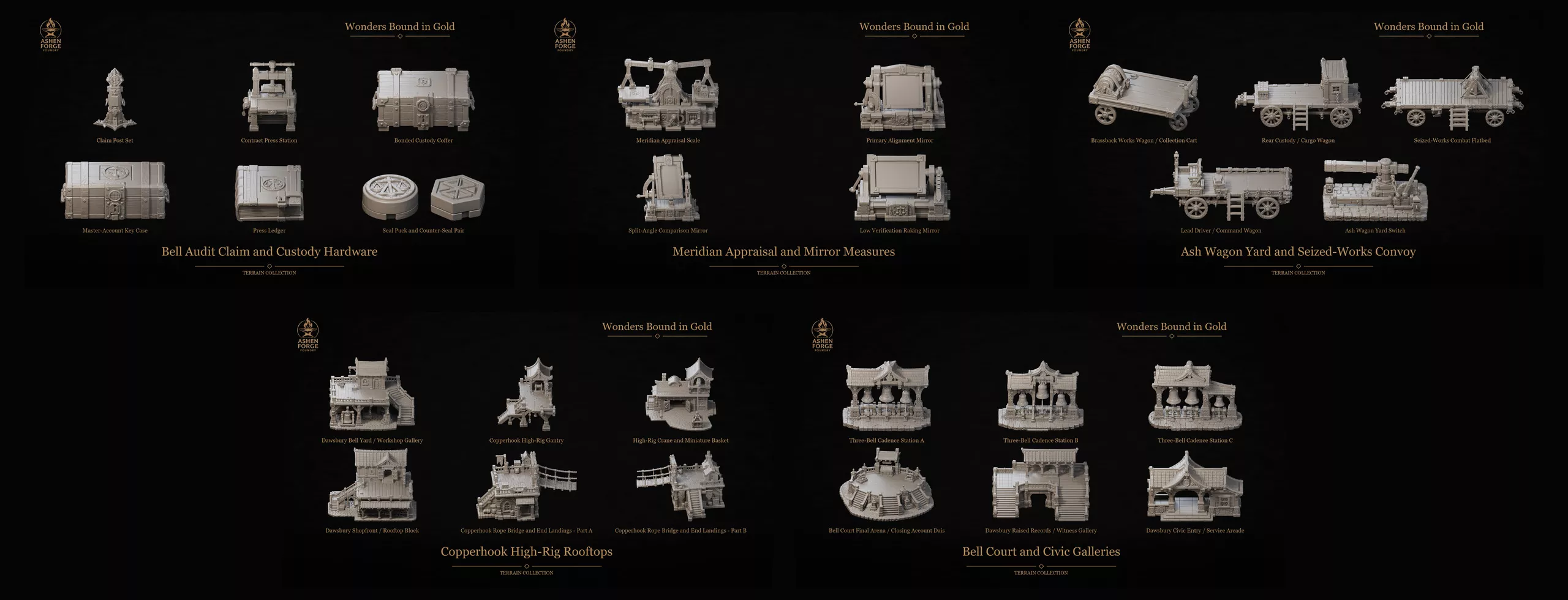 Wonders Bound in Gold - Complete Fantasy Terrain Pack 3D print model