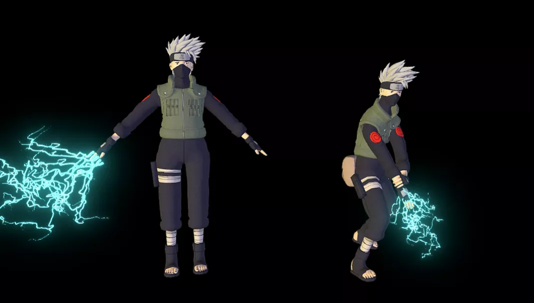 KAKASHI Lightning Style Jutsu Fbx 3D model